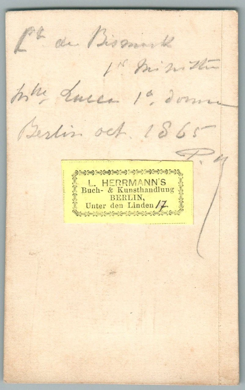 Miniature du produit 1865 - Pauline Lucca, Soprano & Otto Von Bismarck. La Photo qui fit scandale !