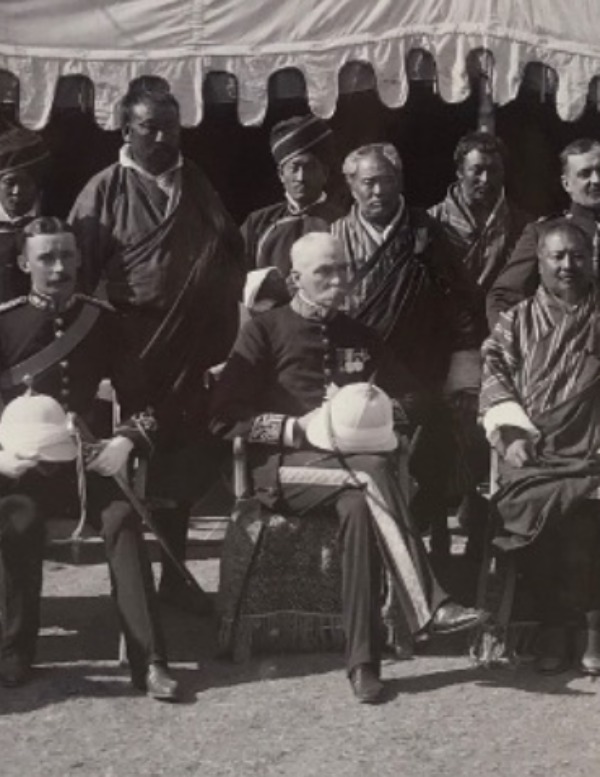 Product image Bhutan. Tibet. Group at  camp Tassetree Jong. Punakha. 1907.